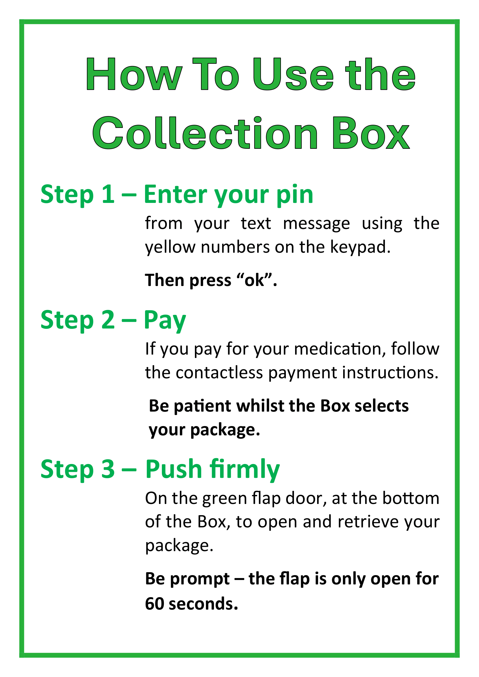 How to use the collection box poster